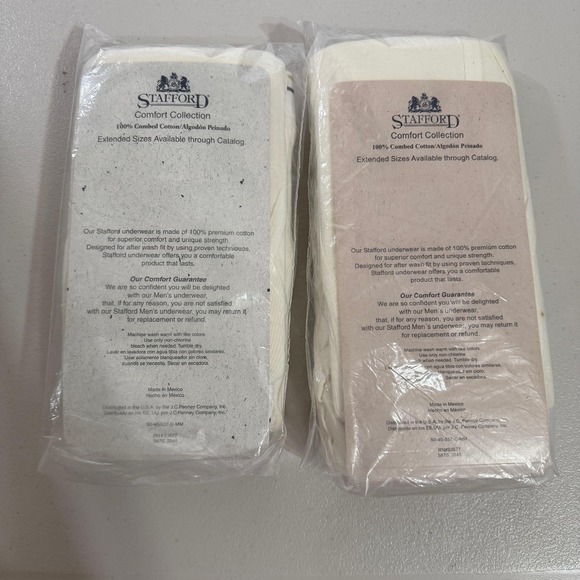 Stafford Comfort Briefs Mens 34 White 100% Cotton Full Cut 3 Pack (2 Packs) - Picture 4 of 5